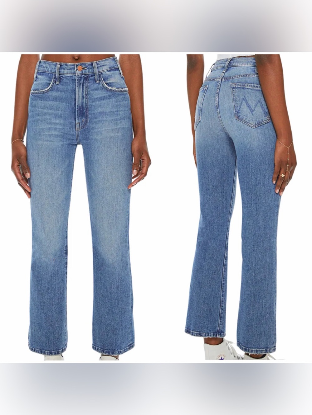 MOTHER The Hustler Ankle Jeans Scenic Route Medium Wash Flare Leg Sz 28 - Picture 3 of 14
